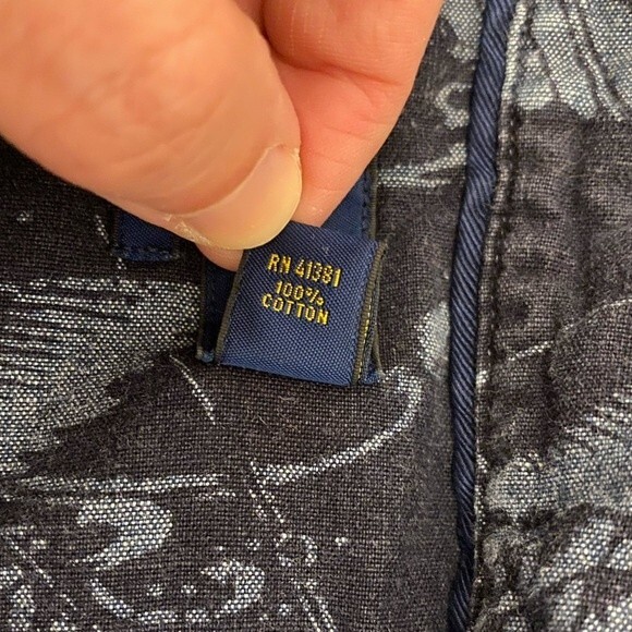 Ralph Lauren Slim Fit Button Down Short Sleeve Fish Print Shirt - Picture 8 of 13